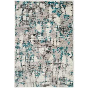 Skyler Gray/Blue 6 ft. x 9 ft. Abstract Area Rug