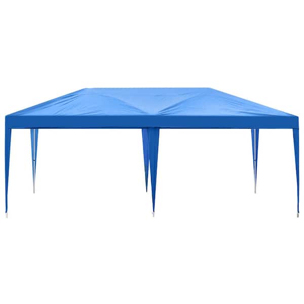 DEXTRUS 10 ft. x 20 ft. Patio Pop-Up Canopy Tent with 6-Removable Sidewall 4-Mesh Windows, 6-Ropes, 12-Stakes and 1-Roller Bag