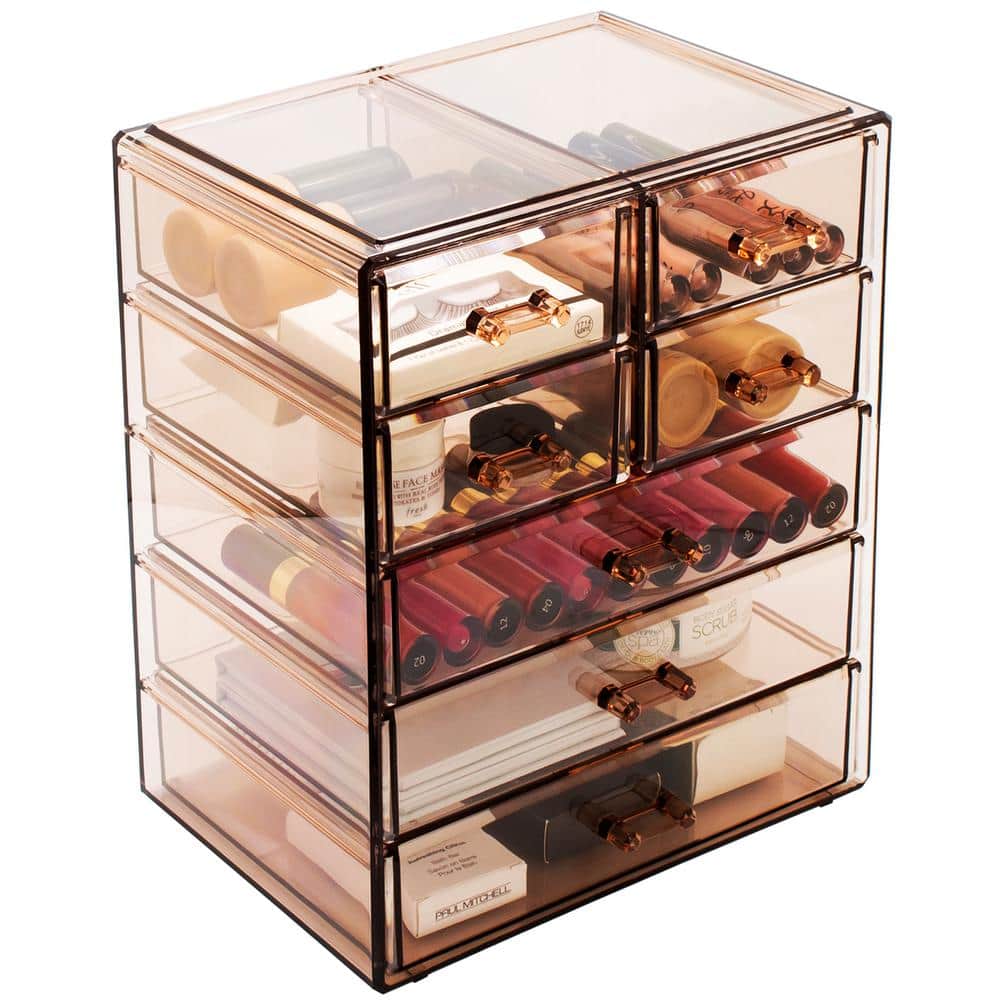 Brown Clear Acrylic 7-Drawer Vanity Organizer