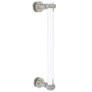 Clearview 12 in. Single Side Shower Door Pull with Twisted Accents in Satin Nickel