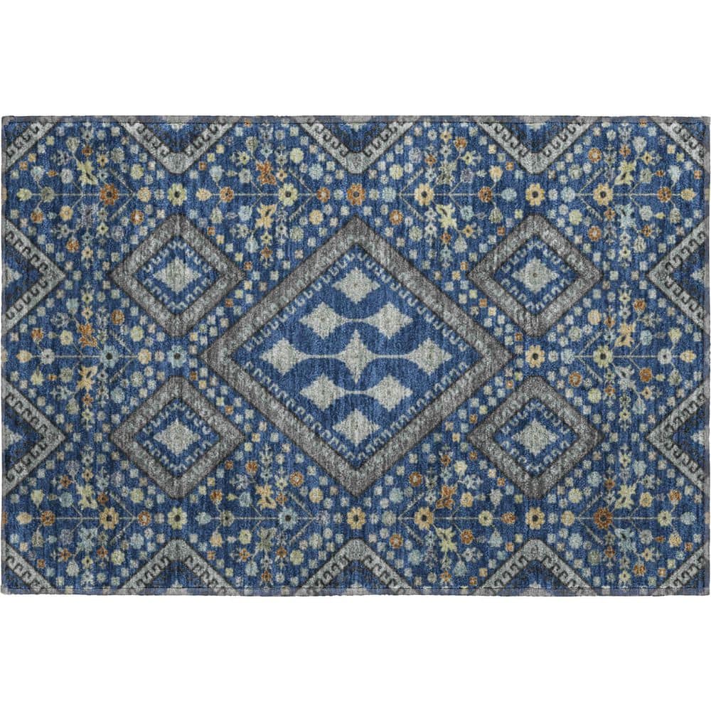 Mayfield Premium Machine Washable Abstract AMF2459 Navy 2 ft. x 3 ft. Accent Rug price history on PriceWatchPro