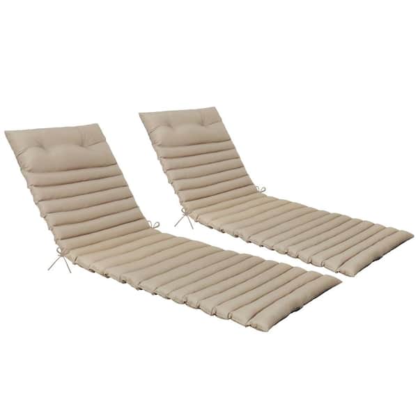 unique choice 2-Piece Outdoor Patio Chaise Lounge Chair Cushion Replacement Seat Cushion, Khaki