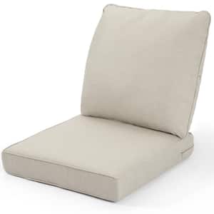 24 in. W x 22 in. H Deep Seating Outdoor Chaise Lounge Replacement Cushion Chair Cushion for Patio Yard, Garden in Beige
