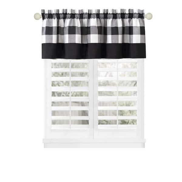 ACHIM Hunter 14 in. L Polyester/Cotton Window Curtain Valance in Black