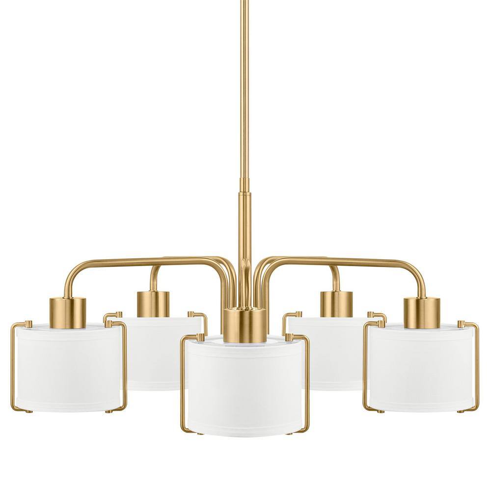 Home Decorators Collection Brookley 5-Light Brushed Gold Shaded ...