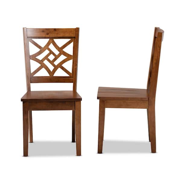 Baxton Studio Nicolette Walnut Brown Dining Chair (Set of 2)