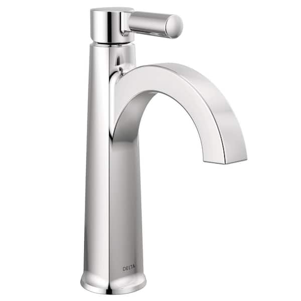 Delta Lorna Single Handle Single Hole Bathroom Faucet with Drain Kit Included in Chrome