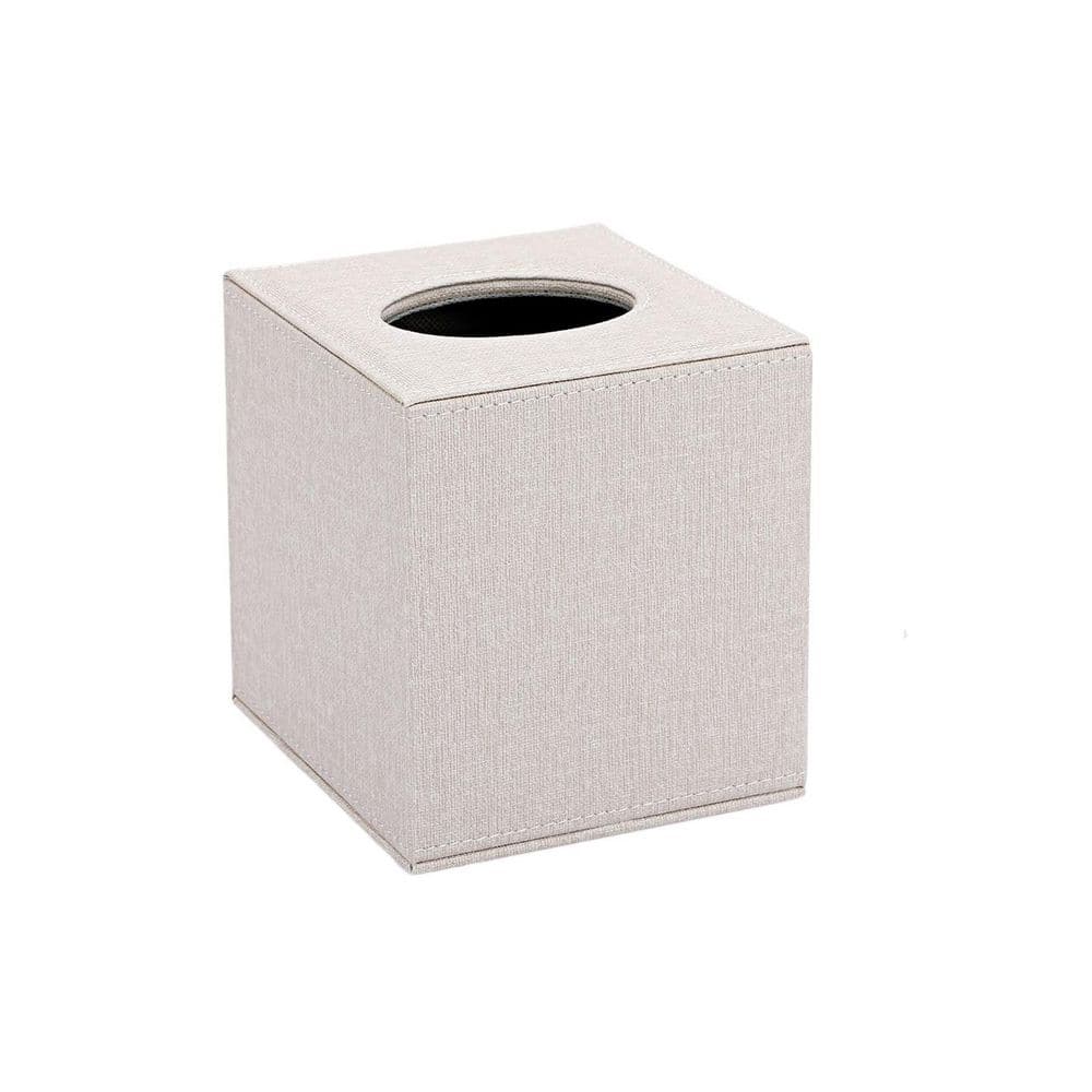 Wudkey Square Linen Tissue Box Cover, Stylish Cube Tissue Holder