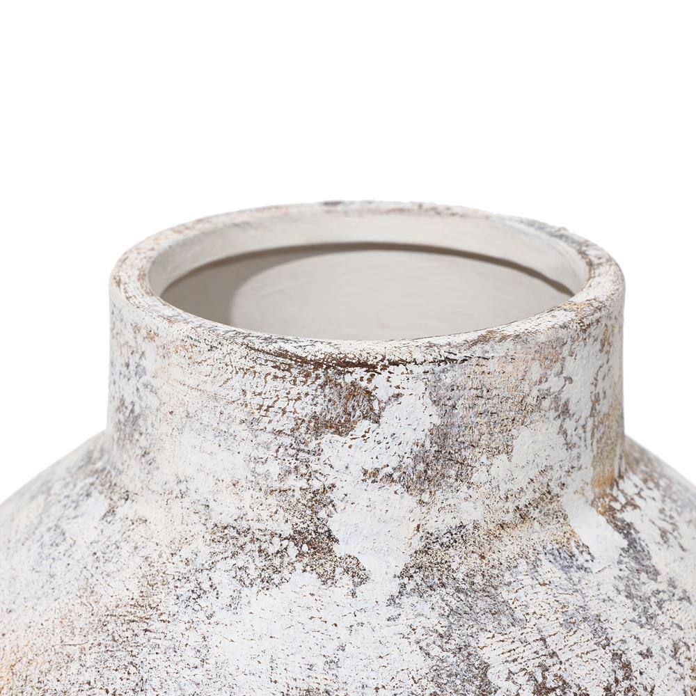 Marble Textured White Ceramic Decorative Table Vase