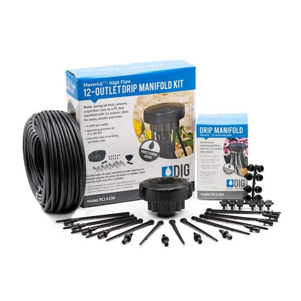 Maverick 4 GPH 12-outlet PC Drip Manifold Kit with 100 ft. 1/8 in. Micro Tubing