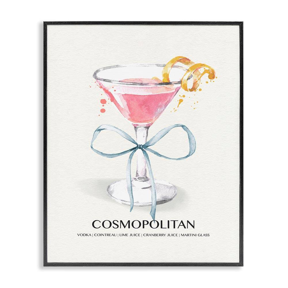 Pastel Cocktail with Bow by Susan Jill Black Framed Food Giclee Art Print 30 in. x 24 in. price history on PriceWatchPro