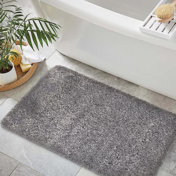 SUSSEXHOME Solid Gray Bathroom Rugs Sets, Non Slip Bath Mats, 2-Piece Bathroom  Rugs Sets CAL-SLD-GY-2SET - The Home Depot