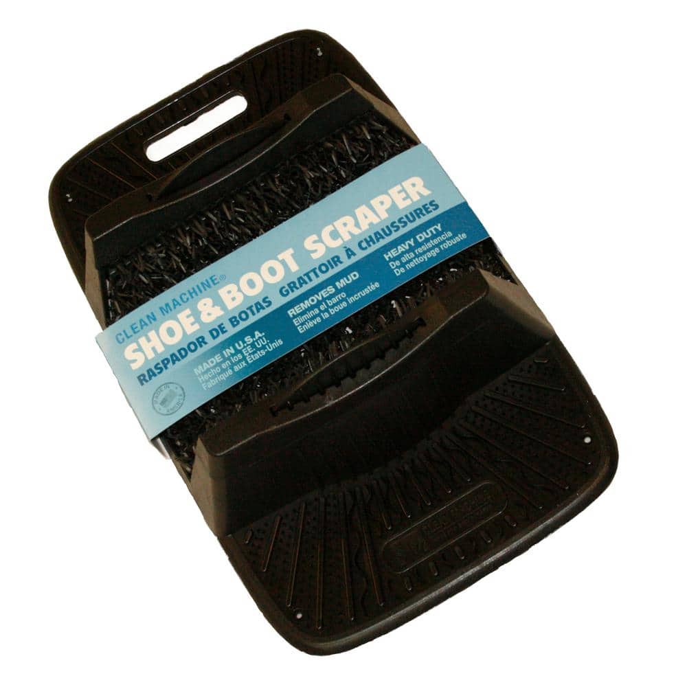 Flint Black Polyethylene Rectangular Outdoor Boot Scraper Mat