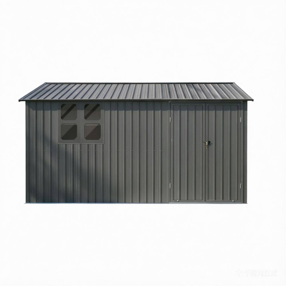 12 x 10 ft Metal outdoor storage sheds Gray with window with Goods Shelves 120 sq.ft. Gray price history on PriceWatchPro