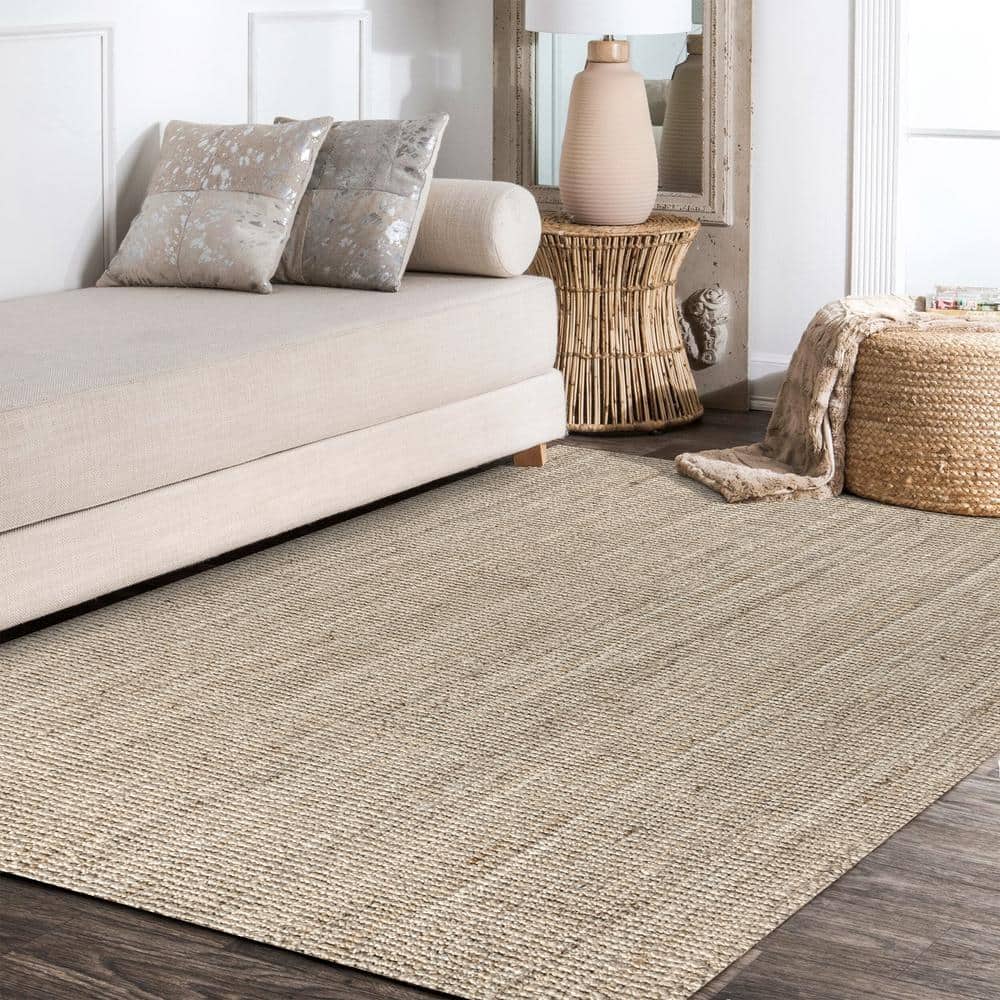 Ivory Braided Handmade Jute 4' x 6' Reversible Area Rug