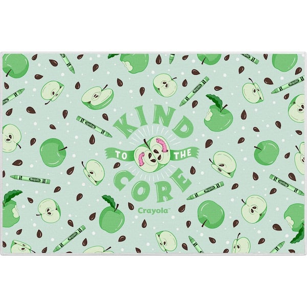 Crayola Kind to the Core Green 3 ft. 3 in. x 5 ft. Area Rug