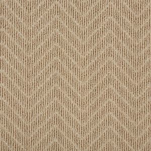 Merino Herringbone - Camel - Brown 12 ft. 36 oz. Wool Pattern Installed Carpet