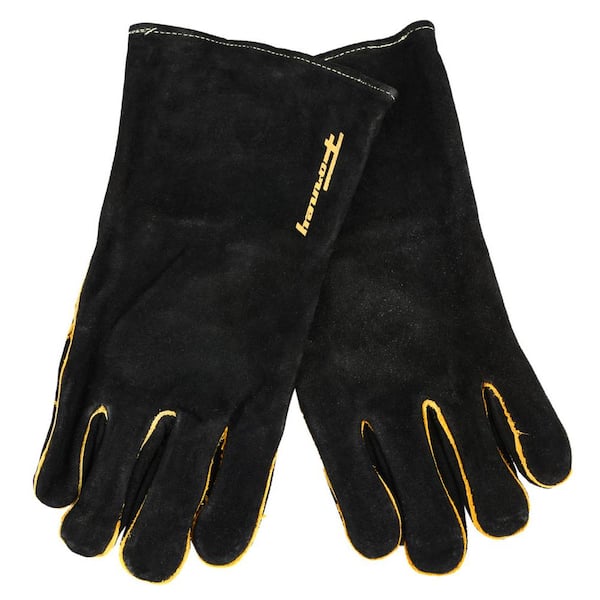 Forney Large Men's Black Leather Welding Gloves