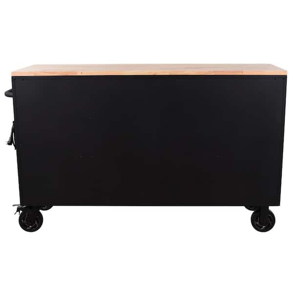 Husky Heavy-Duty 61 in. W x 23 in. D 15-Drawer Matte Black Mobile