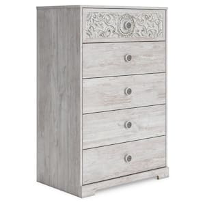 Paxberry Gray 5 Drawer 29.88 in. Chest of Drawers