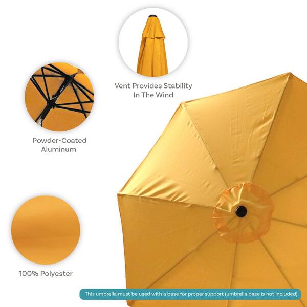 Sunnydaze 9 ft. Aluminum Market Tilt Patio Umbrella in Gold