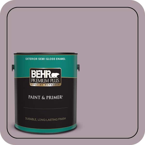 BEHR PREMIUM PLUS 1 gal. #PMD-34 Wild Lilac Semi-Gloss Enamel Exterior Paint & Primer