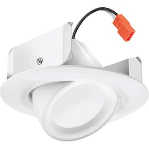 Retro Basics Adjustable 4 in. Selectable CCT Integrated LED Retrofit White Housing Required Recessed Light Trim