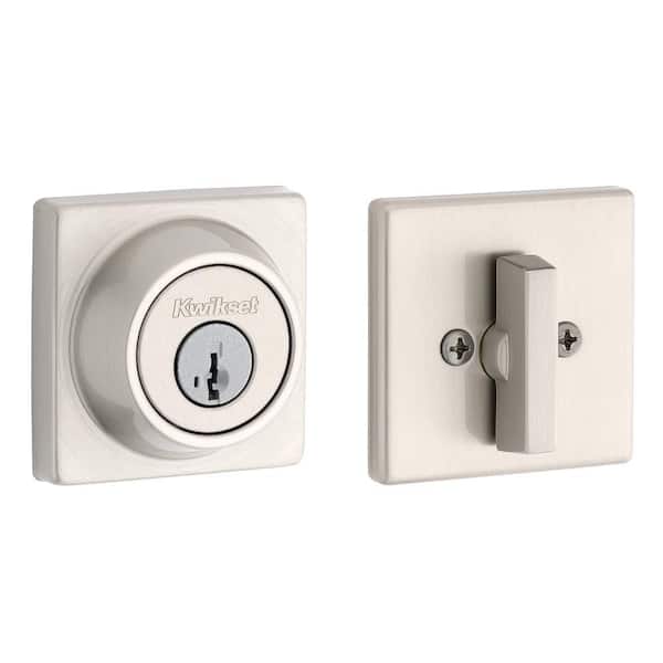 660 Series Satin Nickel Keyed Square Deadbolt Keyed One Side Featuring SmartKey Security