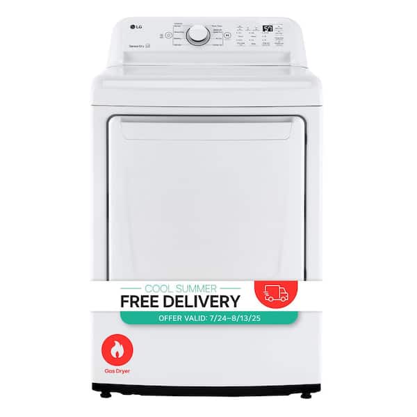 7.3 Cu. Ft. Vented Gas Dryer in White with Sensor Dry