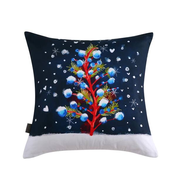Sara B. Christmas Tree Reversible Polyester Standard Throw Pillow