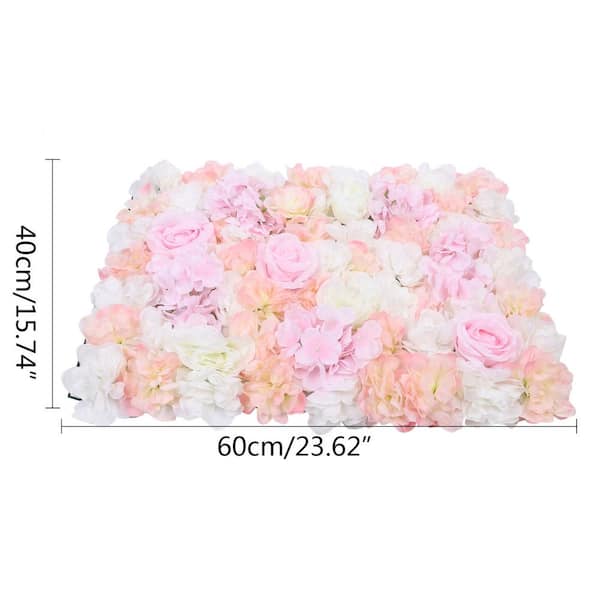 HONGMEIHUI Artificial Flower Wall Panel 3D Rose Wall Backdrop Flloral Wall Pared de Flores Artificiales Para Decoracion Pink Flower Wall Panels