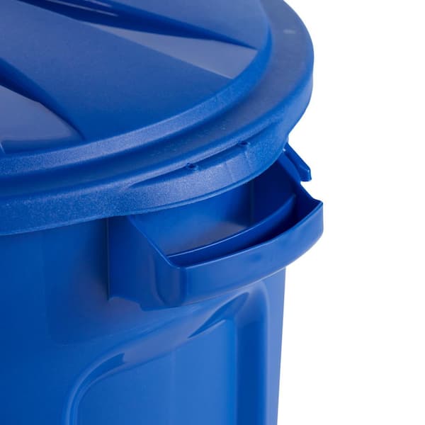 Rubbermaid Roughneck 32 Gal. Blue Trash Can with Lid - Kenyon