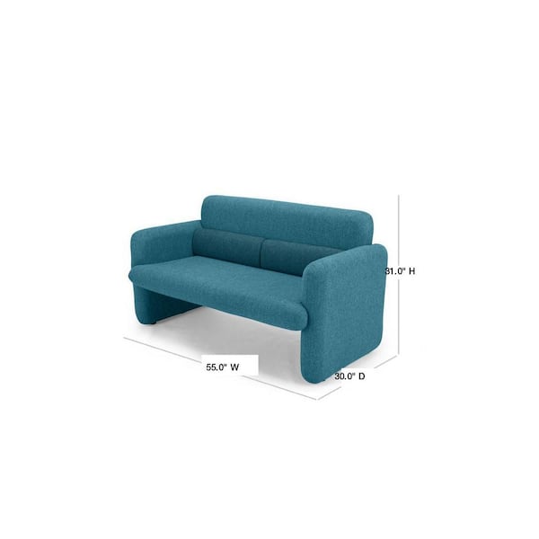 Blue Pattern Linen 2 Seater Loveseat, Sofa Cushion Support Home Depot