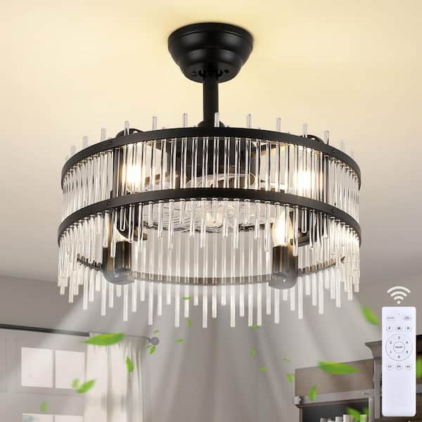 11.8 in. Industrial Black Flush Mount Ceiling Fan with Light with Remote Reversible Fan Blades