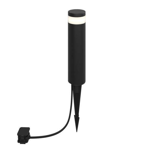 Artika Swirl Low Voltage Black 150 Lumens Hardwired Integrated LED Modern Exterior Garden and Pathway Bollard-Light