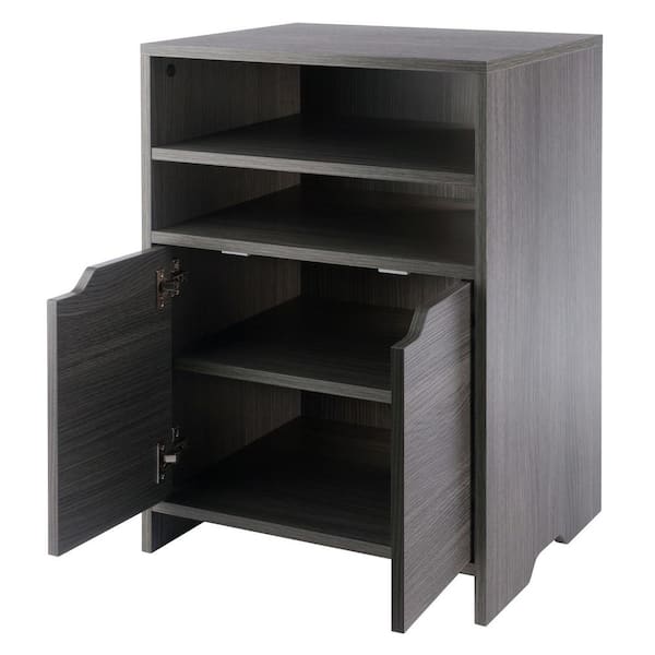 Winsome Wood 16421 Nova Open Shelf Storage Cabinet, Charcoal