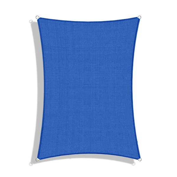 24 ft. x 24 ft. Blue Square Heavy Weight Sun Shade Sail with A Ring Steel Wire and UV Blockage for Patio and Pool Cover