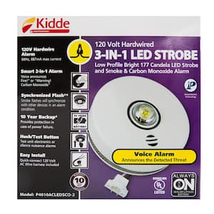 10 Year Worry-Free Hardwired Combination Smoke and Carbon Monoxide Detector with LED Strobe Light and Voice Alarm