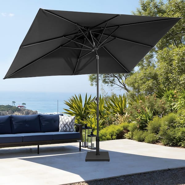 10ft outdoor square steel market patio umbrella square tilt crank Best Choice Products w/ Crank, Push Button, 6 Ribs as the push Best Choice Products 10ft Outdoor