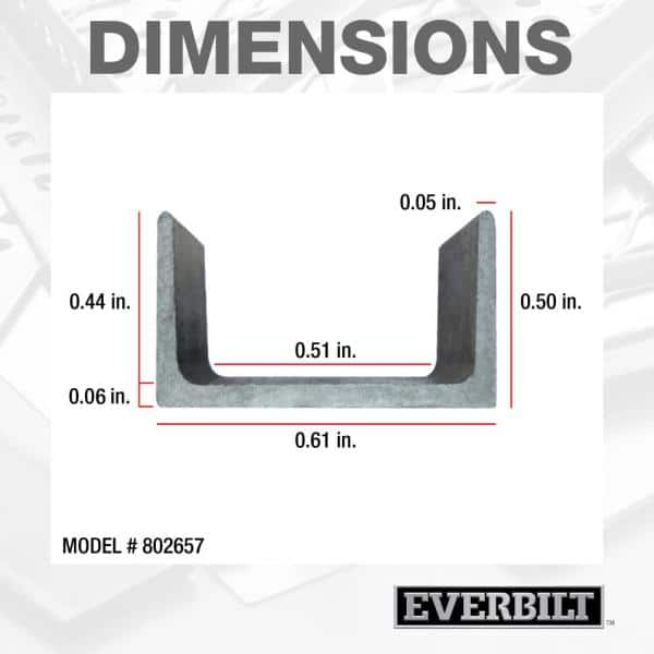 Everbilt 1 2 In W X 1 2 In H X 96 In L Aluminum C Channel With 1 16 In Thick The Home Depot