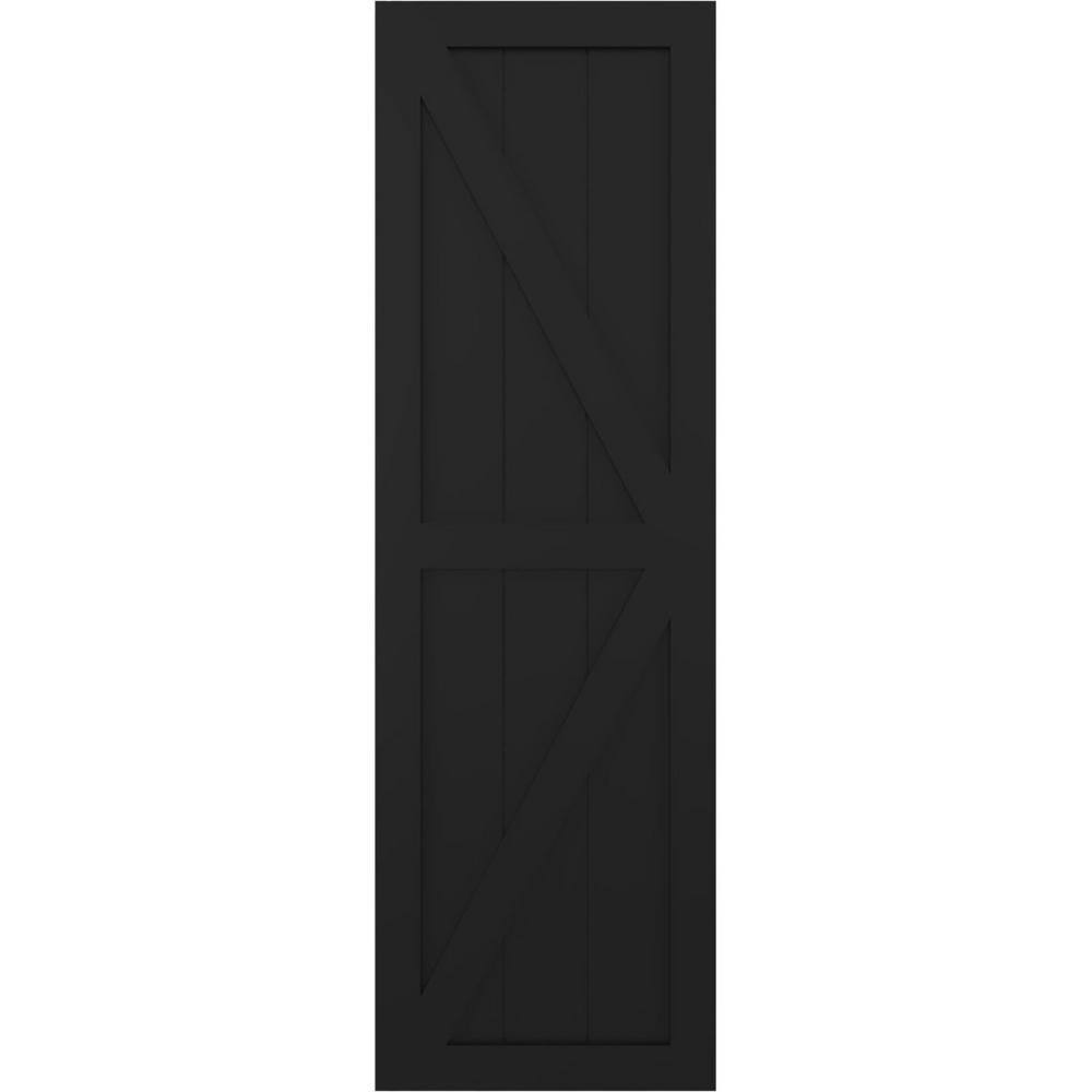12 in. x 45 in. True Fit PVC 2-Equal Panel Farmhouse Fixed Mount with Z-Bar Board and Batten Shutters Black price history on PriceWatchPro