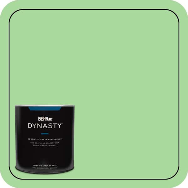 BEHR DYNASTY 1 qt. #440B-4 Cool Aloe Satin Enamel Interior Stain-Blocking Paint & Primer