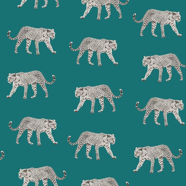 ESTA Home Cicely Green Leopard Skin Wallpaper Sample