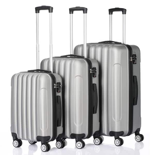 Karl home 3-Piece Gray Traveling Spinner Luggage Set 302992573778