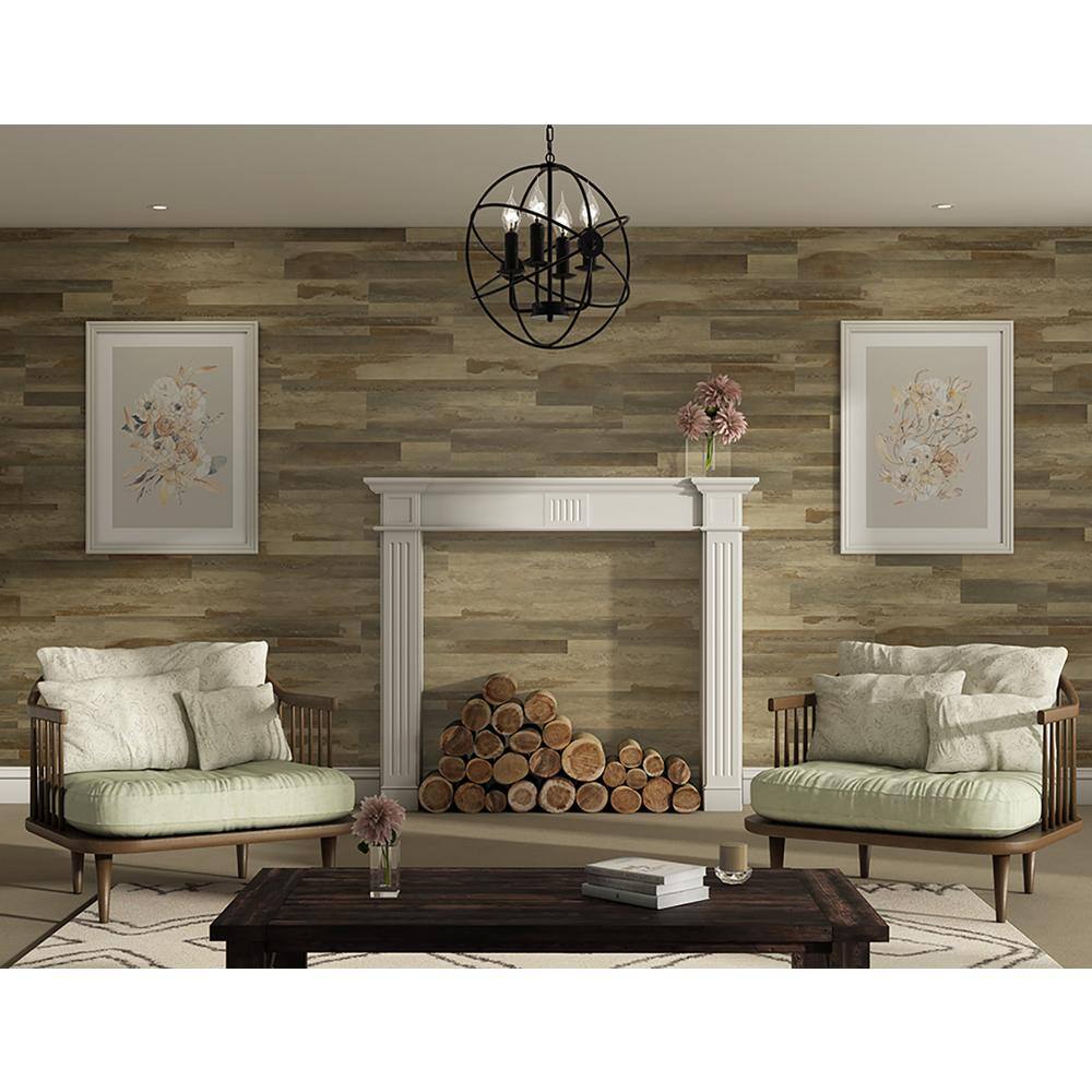 Fumed Distressed Brown Multi Luxury Vinyl Plank Flooring