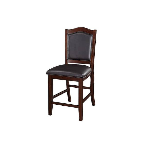 brown faux leather high back dining chairs