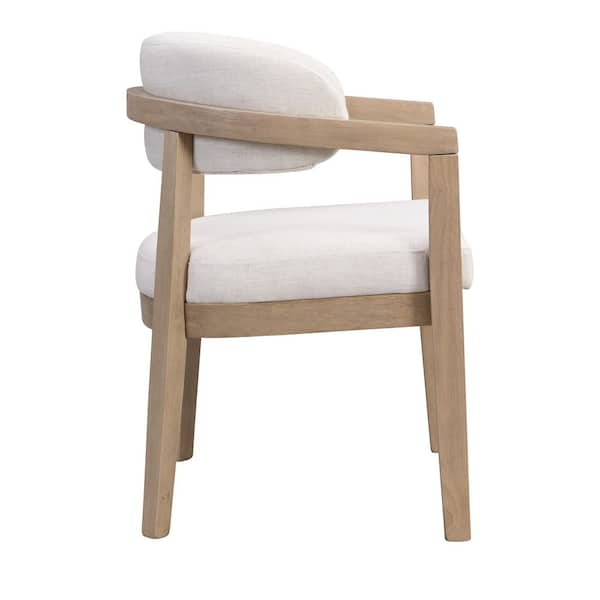Delmar Modern 9-Piece MDF Wood Top Dining Table Set with Upholstered Arm Chairs, Light Ash Plus Beige, Seats 8