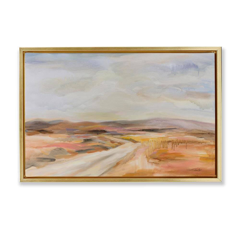 White Desert Road by Silvia Vassileva Gold Floater Frame Nature Graphic Art Print 17 in. x 25 in. price history on PriceWatchPro