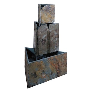 Stacked Triangles 30 in. Outdoor Fountain