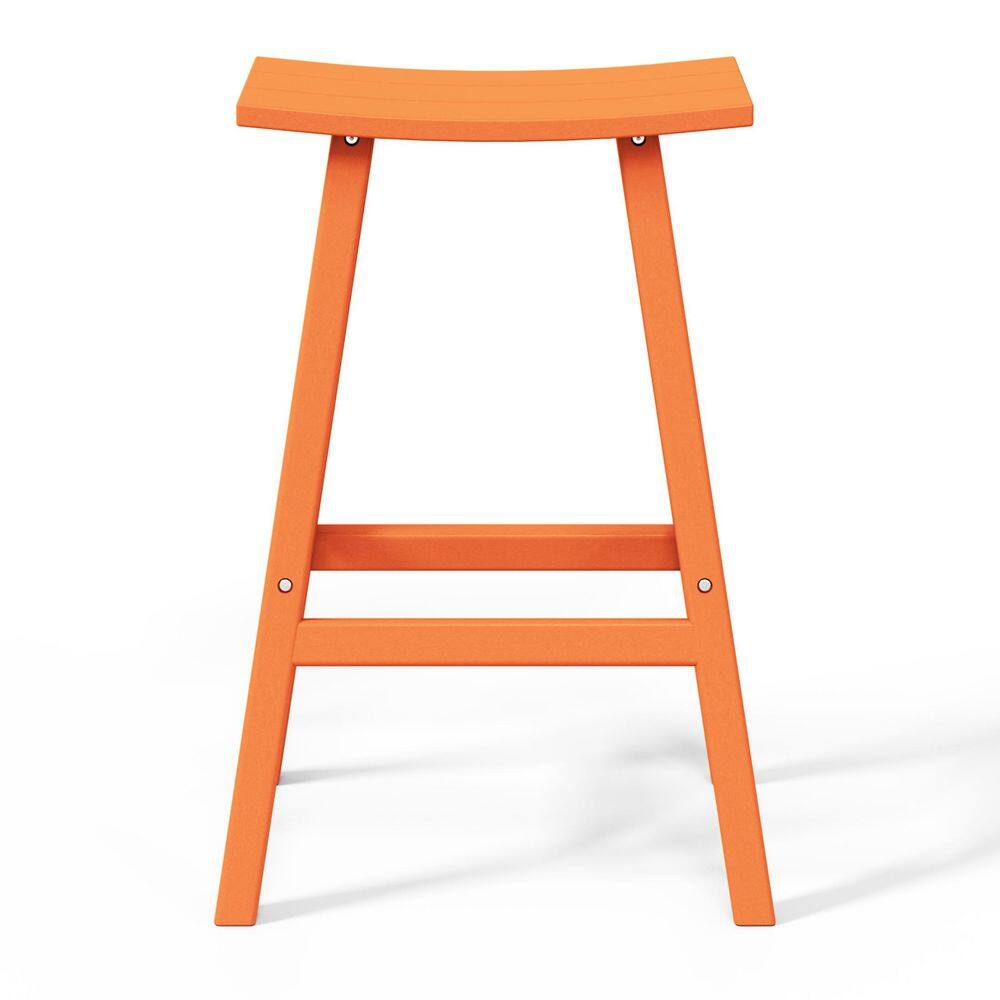 Laguna All-Weather HDPE Poly 29" Orange Outdoor Patio Bar Stool